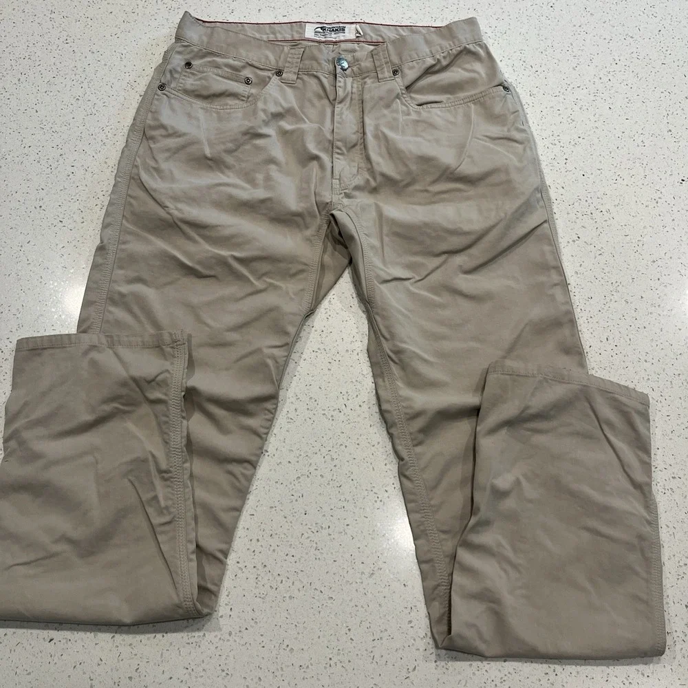 Mountain Khakis Tan Cotton Nylon Stretch Straight Leg Pants Mens 34x34